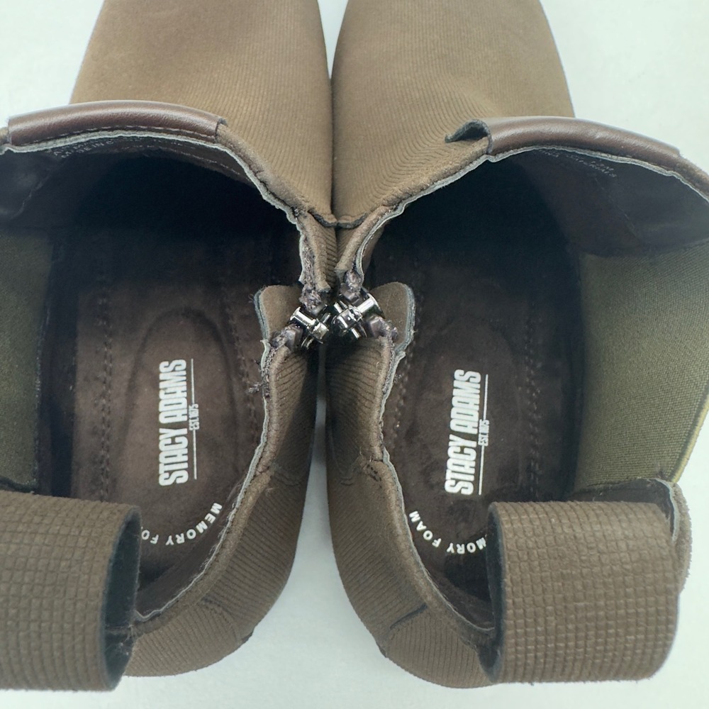 Stacy Adams Oakhurst Chelsea Boots Brown Fabric Side Zipper Mens Size 13M - Picture 6 of 9
